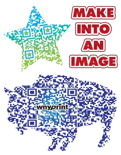 Make your custom QR code by WNY Print into a fully custom shape