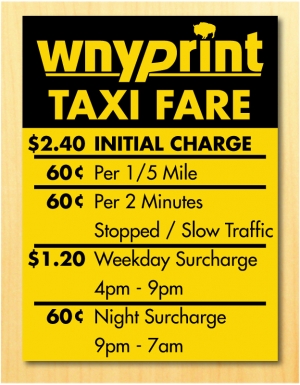 Taxi Cab Graphics, magnets and Rate Stickers
